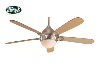 Hunter - Lugano Fırçalanmış Nikel - 132 Cm. Aydınlatmalı Tavan Vantilatörü