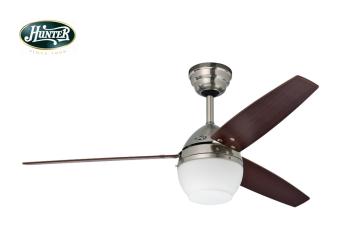 Hunter - Metro Fırçalanmış Nikel - Aydınlatmalı - 112/132 Cm. Tavan Vantilatörü